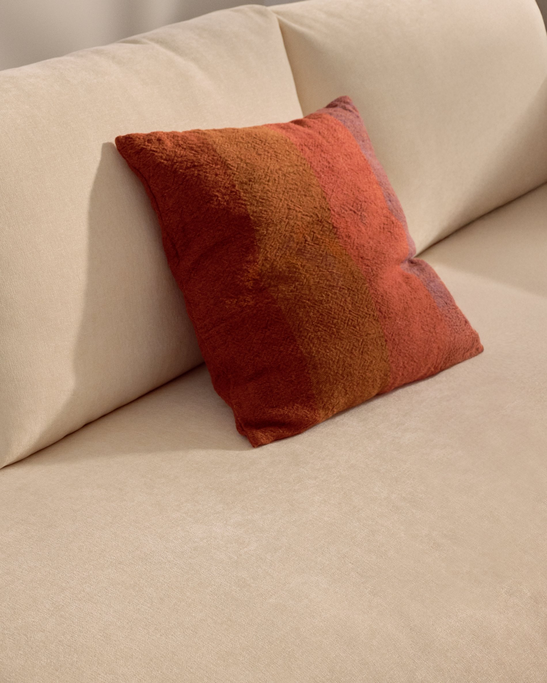 Taris Linen Cushion Cover with Red Stripes 50 x 50cm