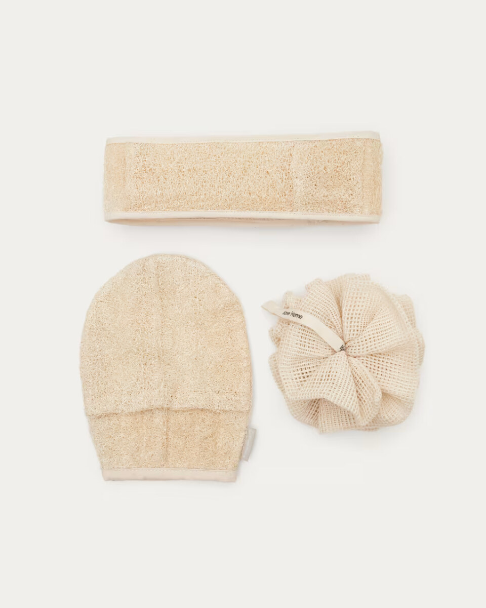 Miztli set consisting of body exfoliating glove  sponge and band