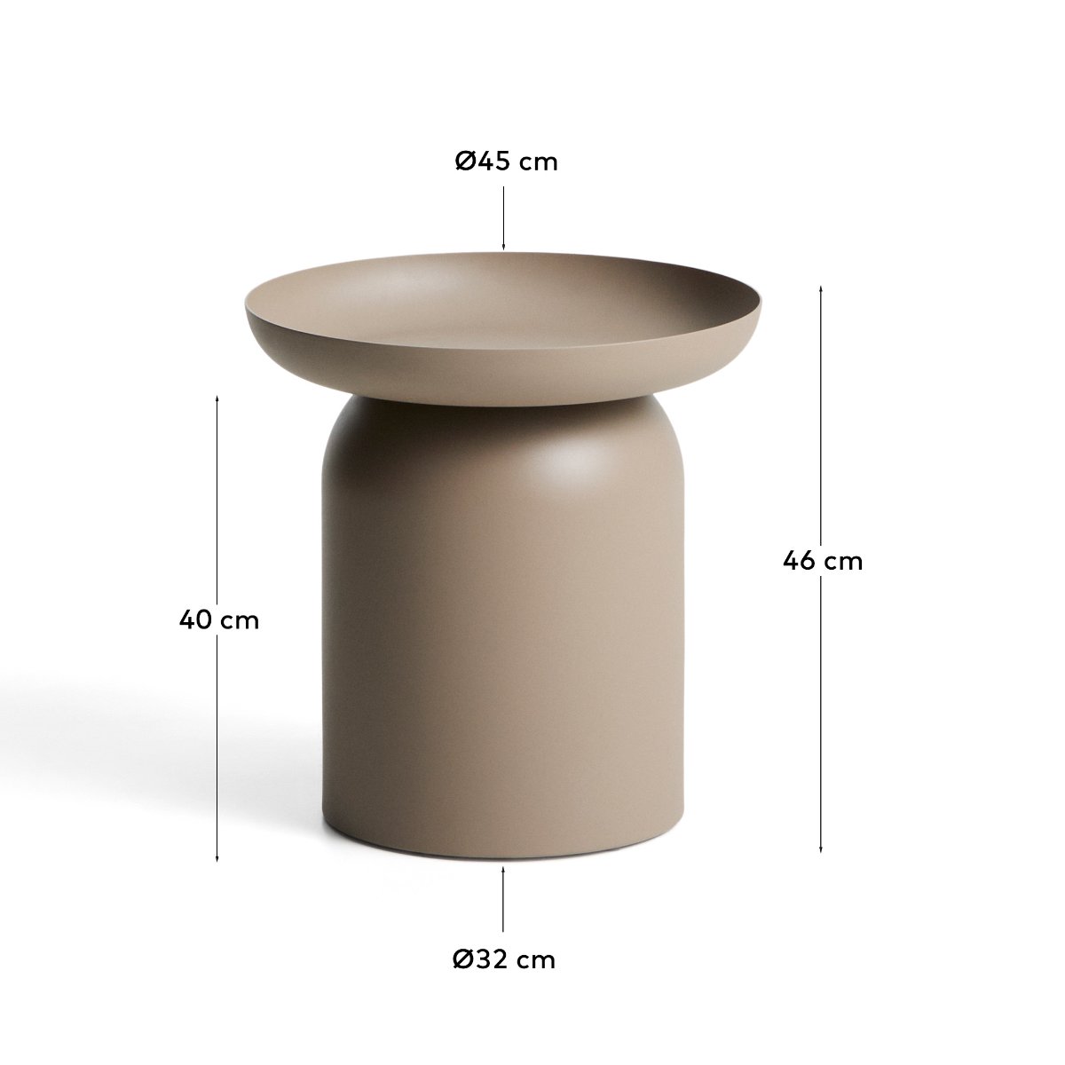 Arcola taupe aluminium side table Ø45 cm
