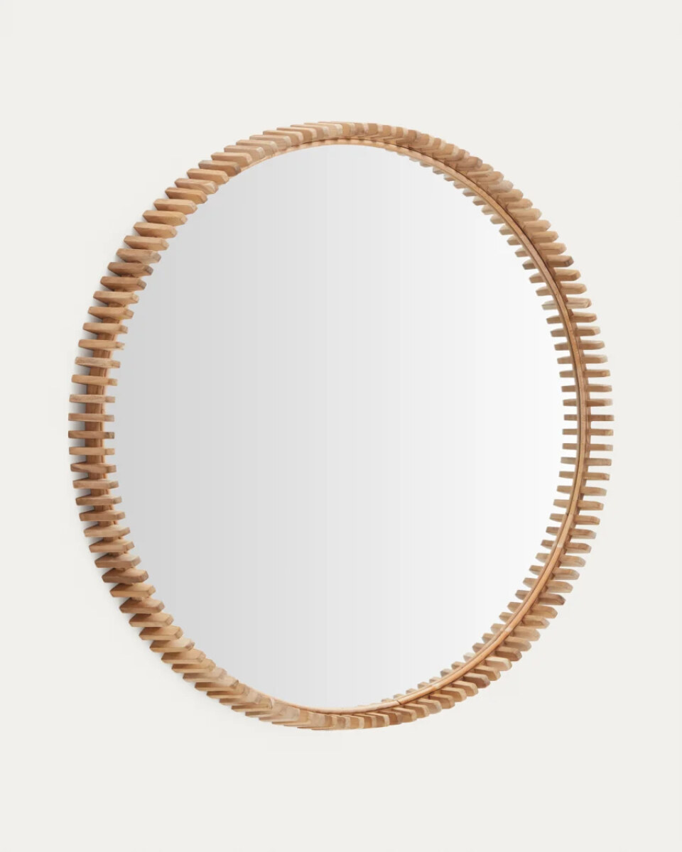 Polke Teak Wood Mirror  100 cm