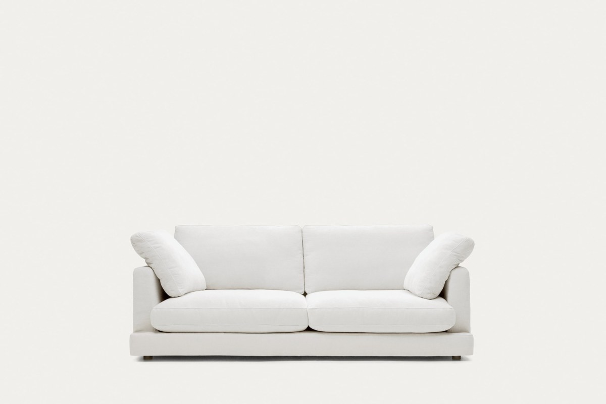 Gala 3 seater sofa in white- 210 cm