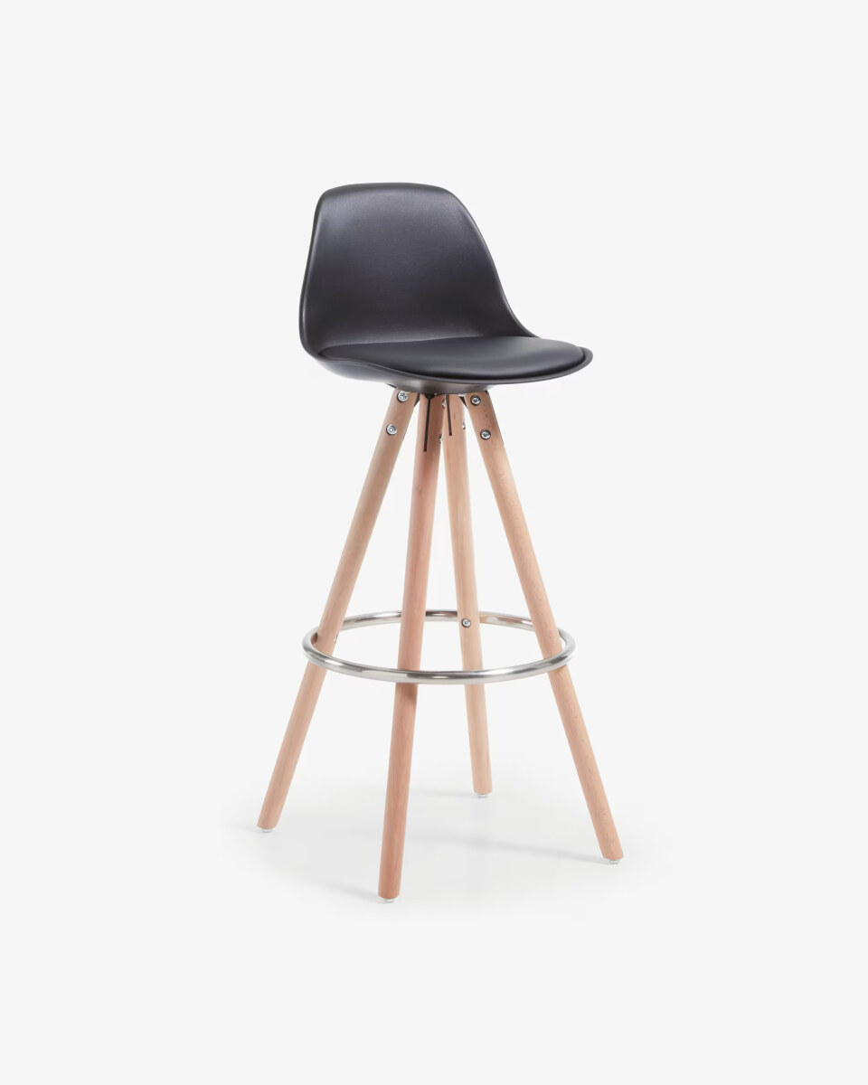 STAG barstool wood plastic black pu black