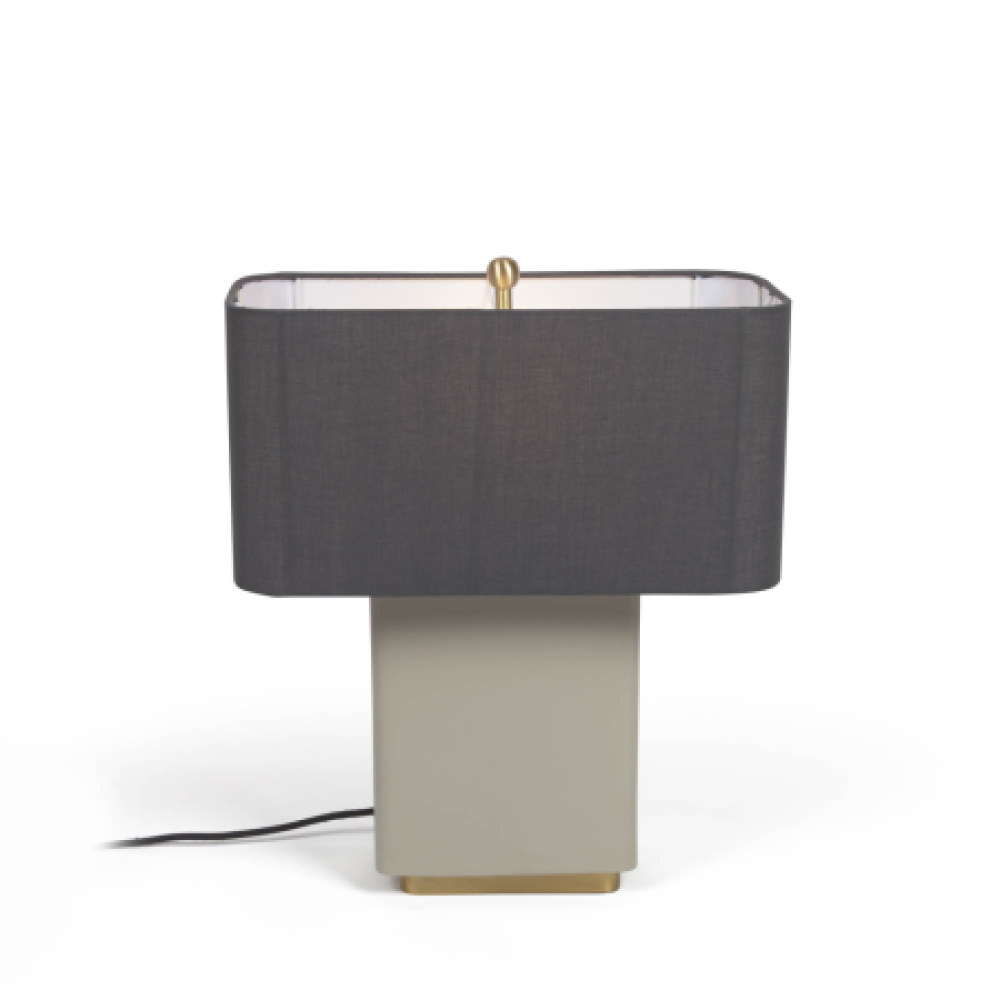 Clelia metal table lamp with beige and dark grey painted finish