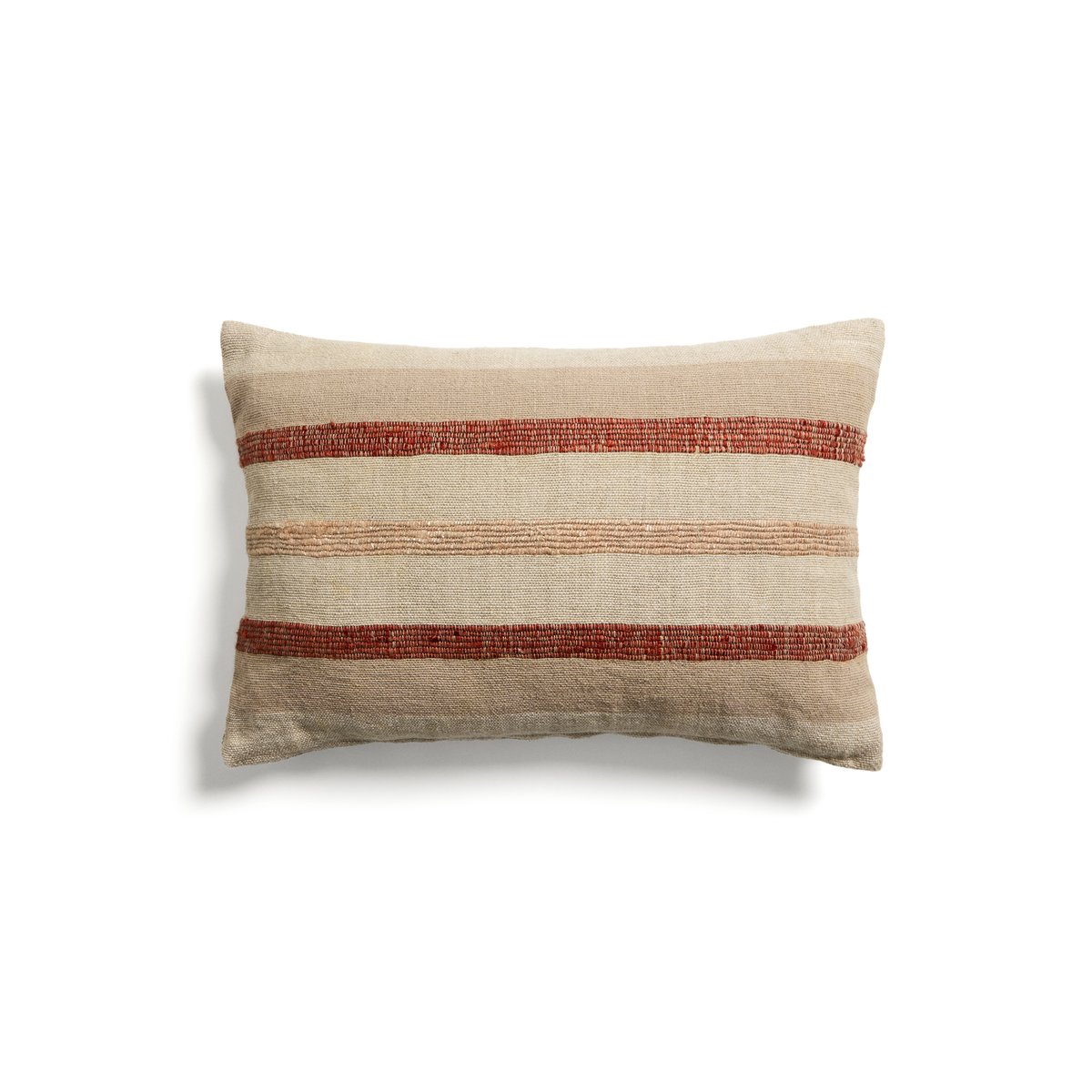 Taraia terracotta and beige cotton and viscose cushion cover 40 x 60cm