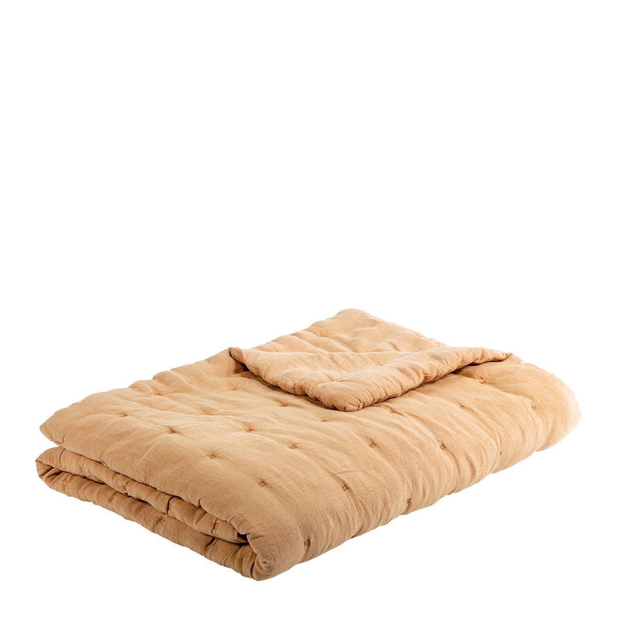 CHLOE washed linen bedspread apricot 180x230