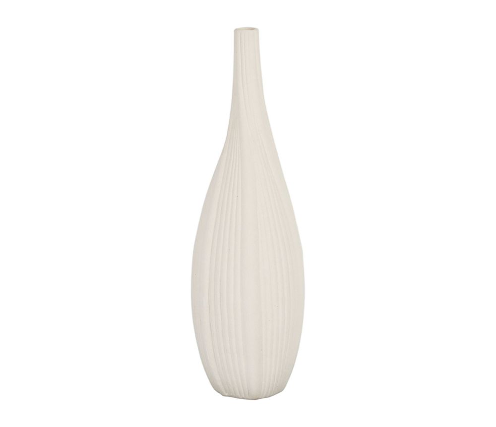 VASE BOUTEIL PLISSE BLC D16H50