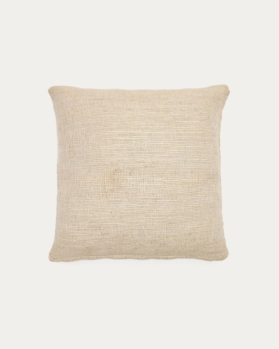 Machiel viscose cushion cover in natural white cotton 50Â  x 50 cm