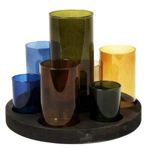 T1-G2-MIX tealights colored on wooden tray
