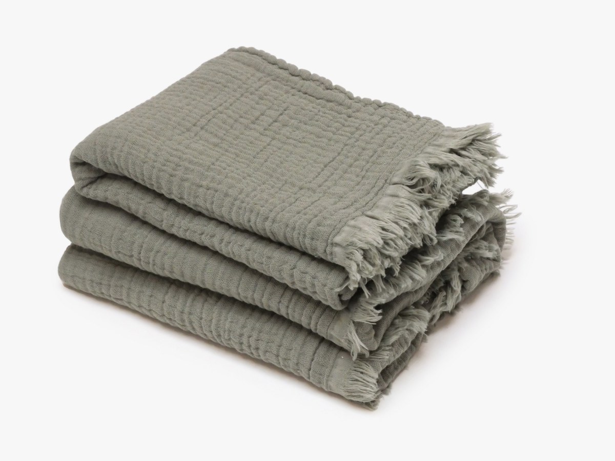 Drap de douche 70x130 cm + serviette 50x90 cm Kea Kaki
