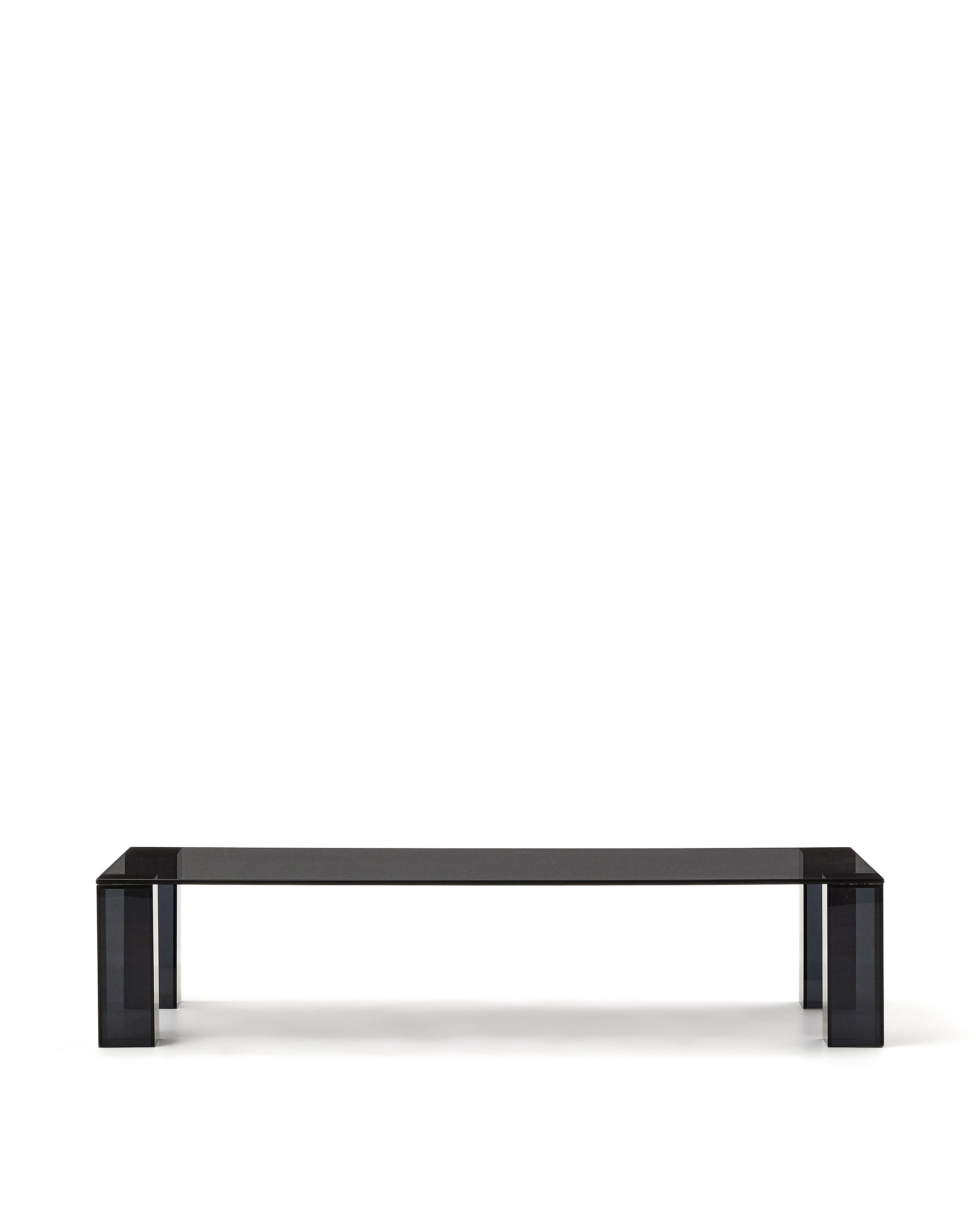 Adularia dark-grey. tempered-glass coffee table. 140 x 60 cm