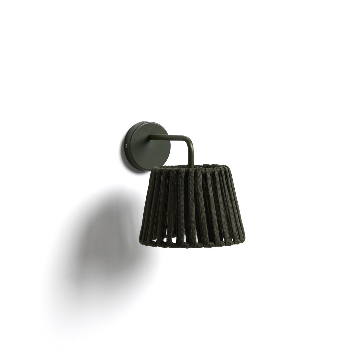 Aldet green outdoor wall light in flat rope cord and metal