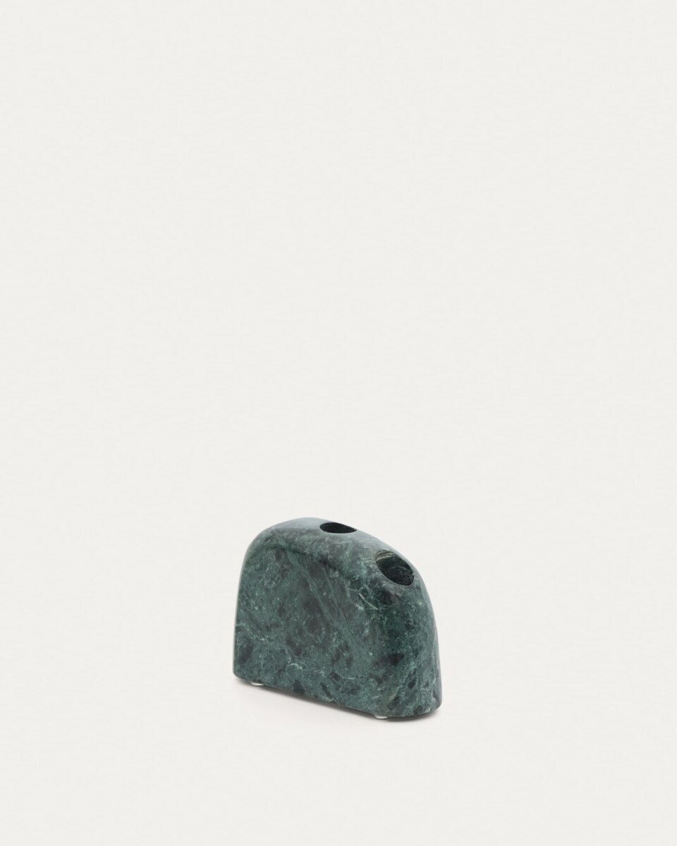 Signe medium-sized. green marble candlestick. 10 cm