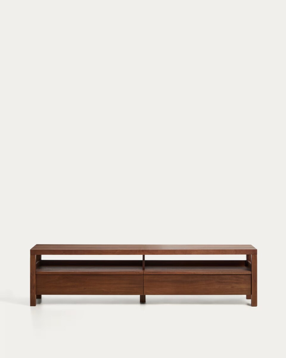 Norani TV stand in solid acacia wood and acacia veneer 200 x 50 cm