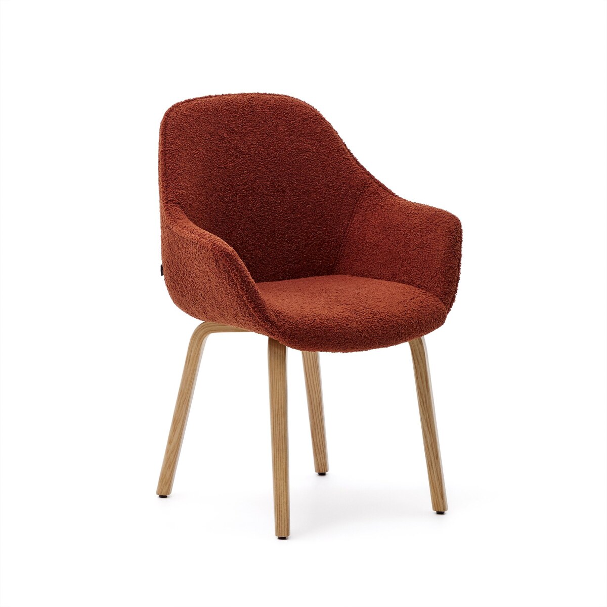 Aleli terracotta terry chair and ash wood legs with natural finish