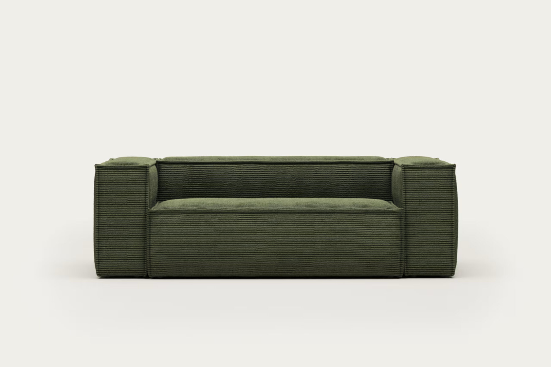Blok 2-seater sofa in green thick corduroy 210cm FSC Mix Credit
