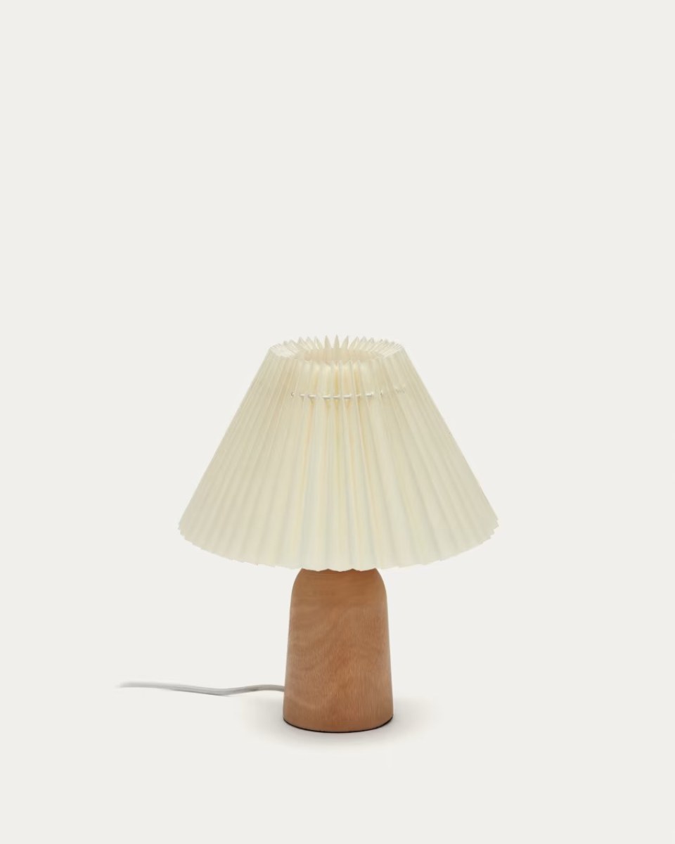 Benicarlo table lamp in wood with a natural. beige finish