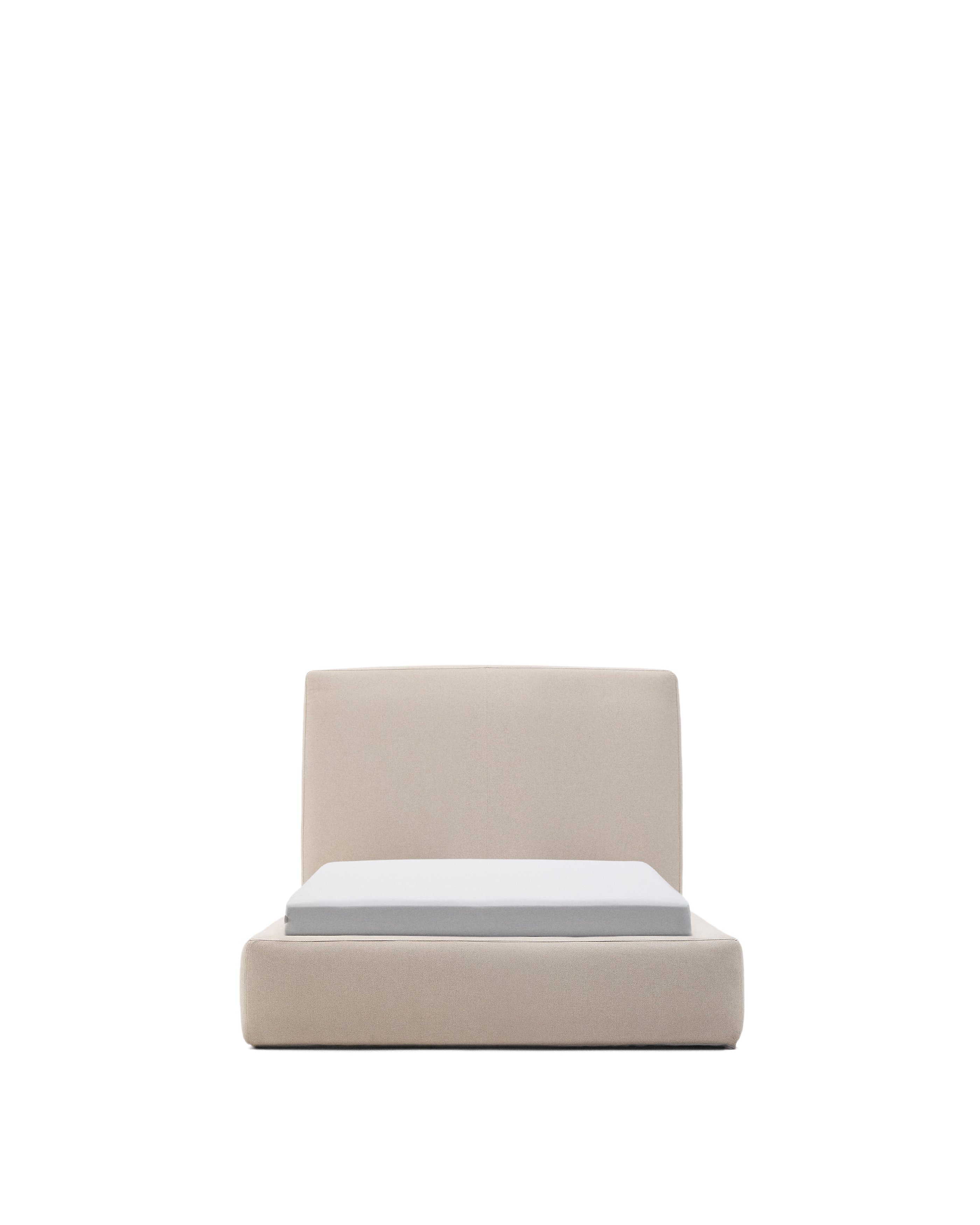Beige Blok bed with removable covers for 90 x 200 cm mattress FSC Mix Credit