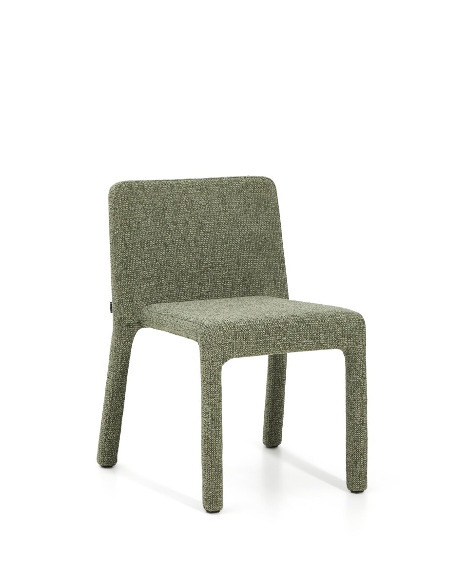 Loria stackable chair in green chenille