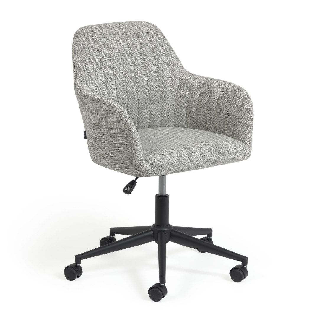 Madina light grey office chair and legs made of steel in matt black