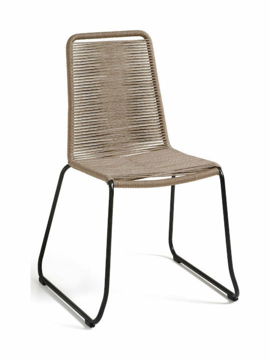 MEAGAN chair metal grey rope beige