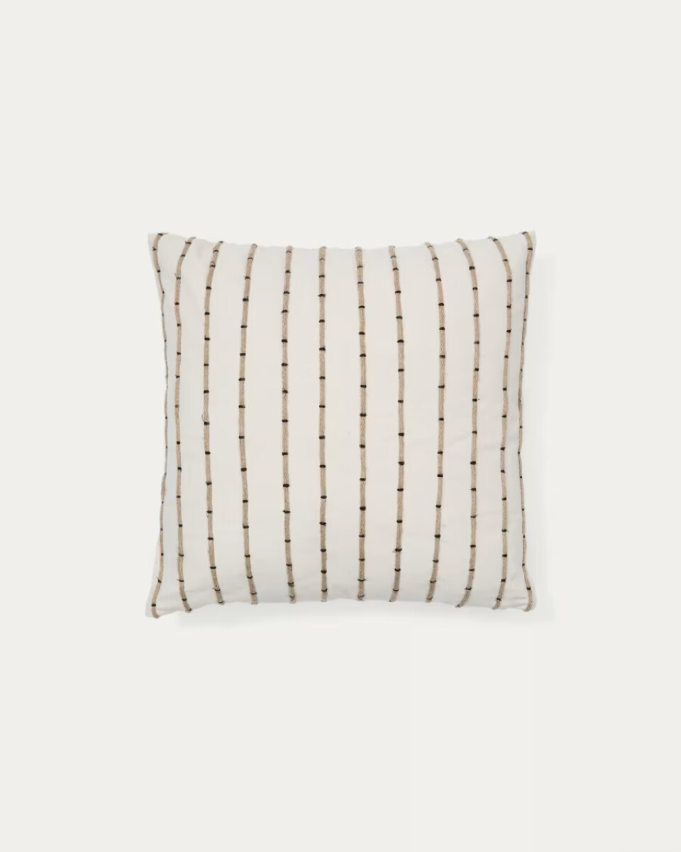AUILA Auila 100% cotton cushion cover with a jute embroidery  45x45x.02