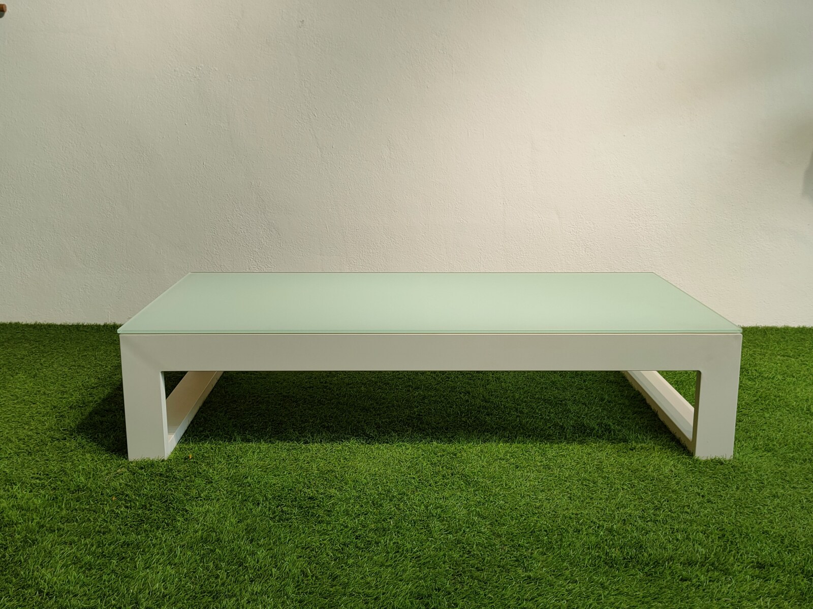 AMBER WA2034M COFFEE TABLE WHITE GLASS TOP