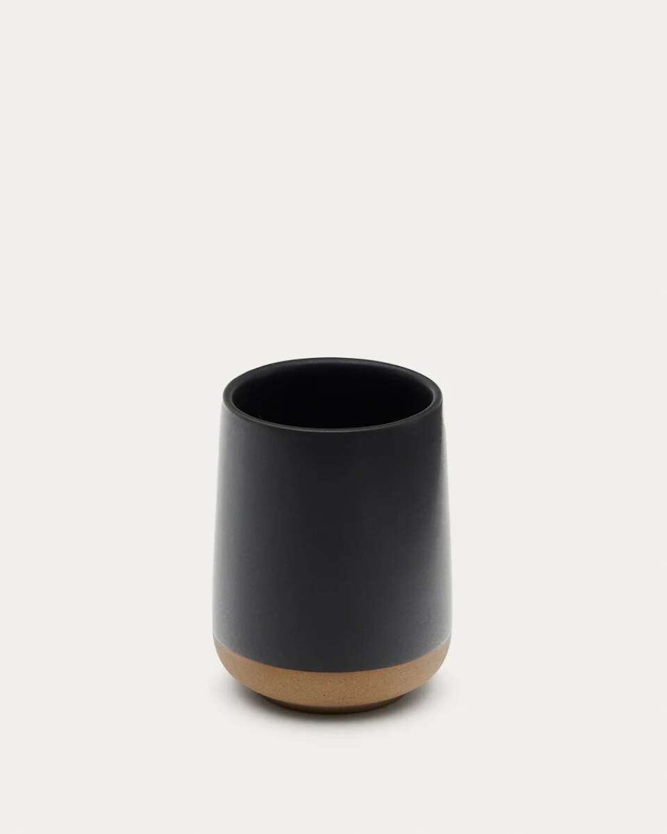 Silma Brown and Grey Stoneware Toothbrush Holder