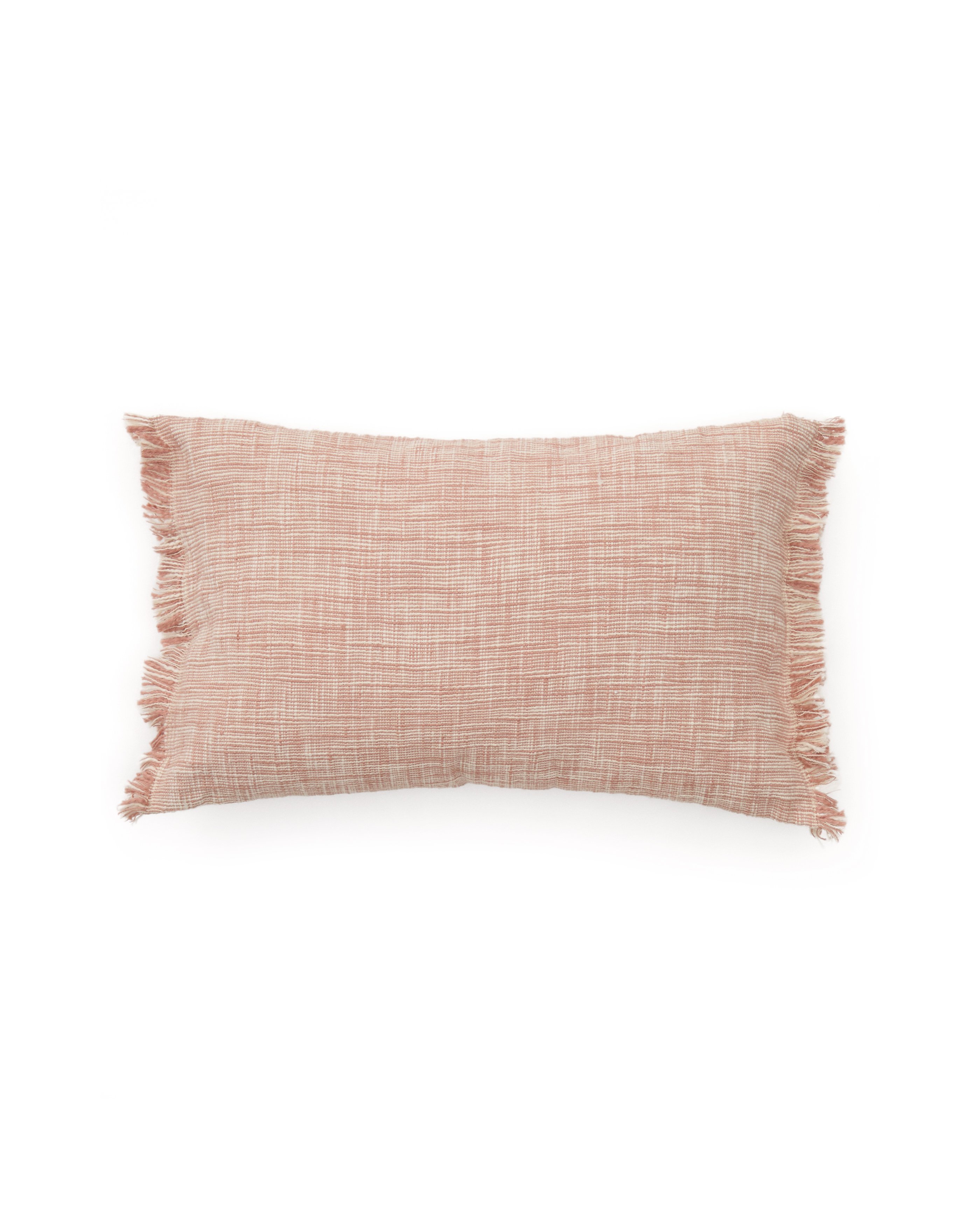 Mirea cushion cover in jacquard cotton with terracotta fringes 40 x 60 cm
