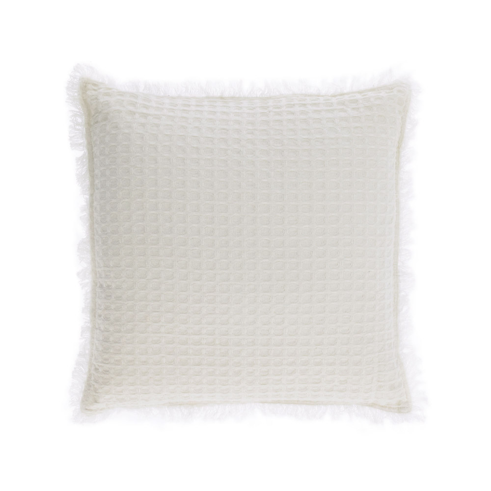 Shallow cotton cushion cover white 45 x 45 cm
