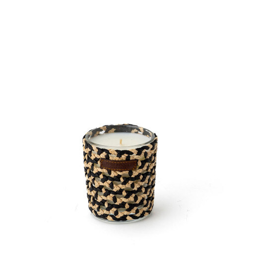 BOUGIE RAPHIA CUIR MINA NOIR S / NARGUILE