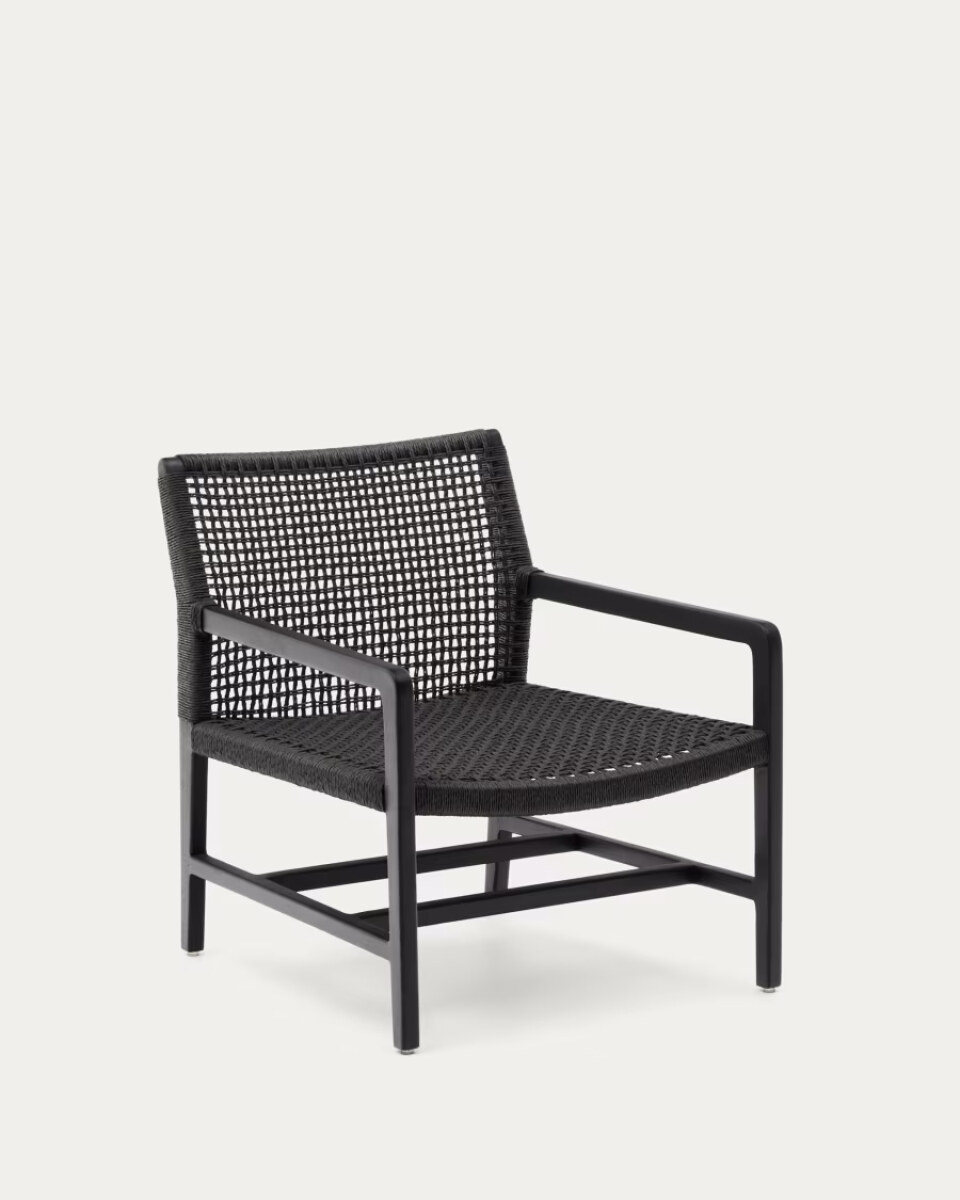 Sabolla armchair made of solid teak wood in a black finish