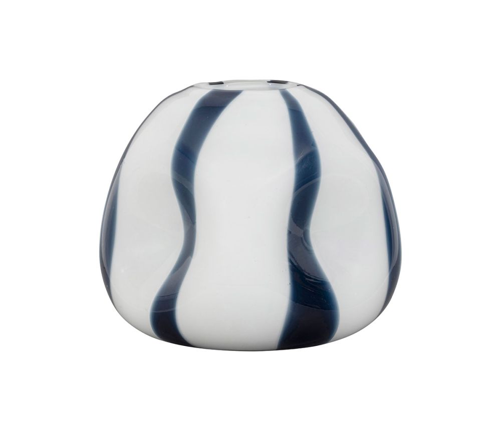 VASE ALLEN BLEU+BLC 21X19XH17