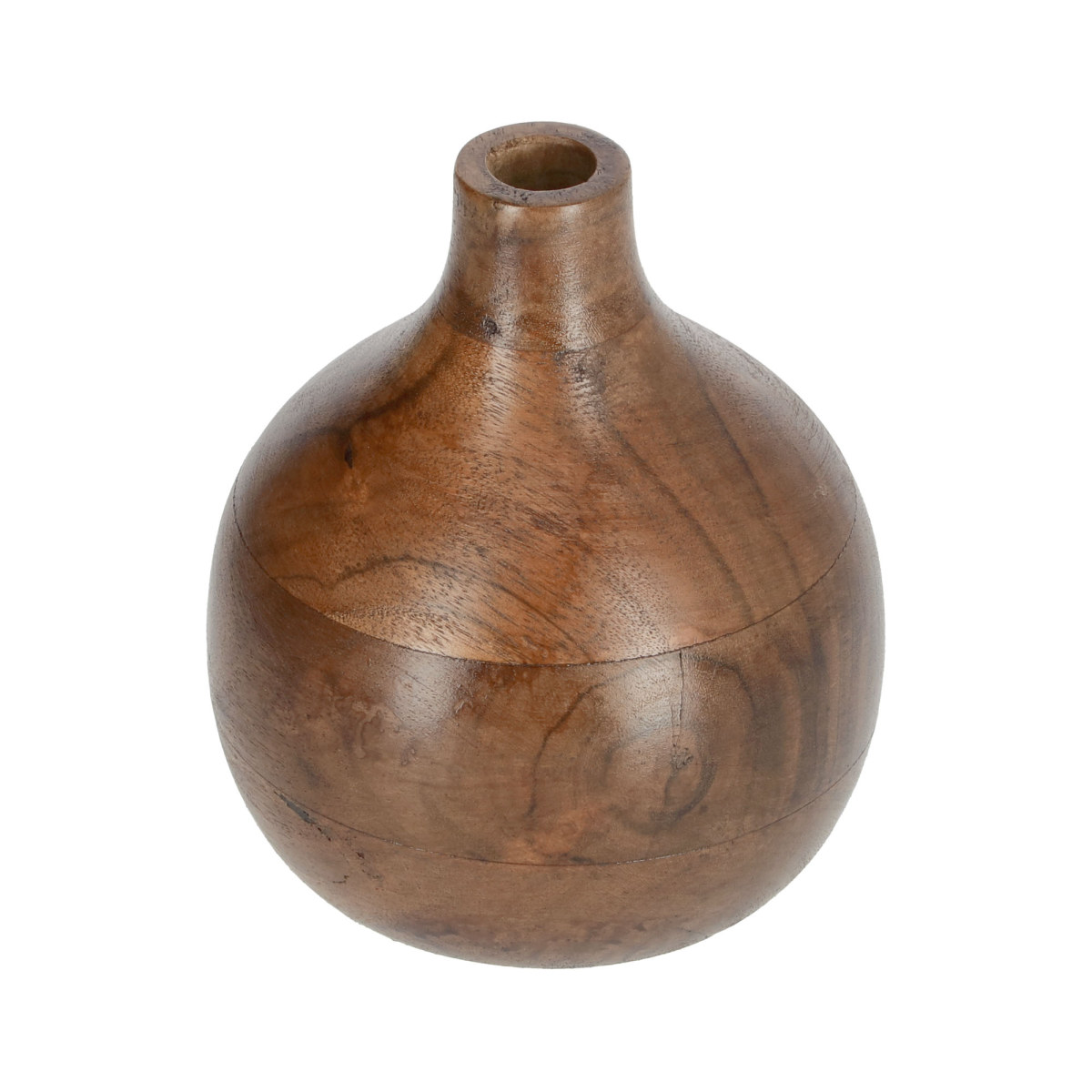 Tyara solid acacia wood vase 15.5 cm