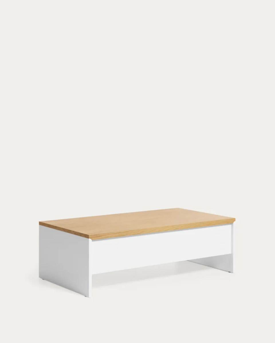 Abilen oak wood with white lacquer lift-up coffee table 110 x 60 cm FSC 100%
