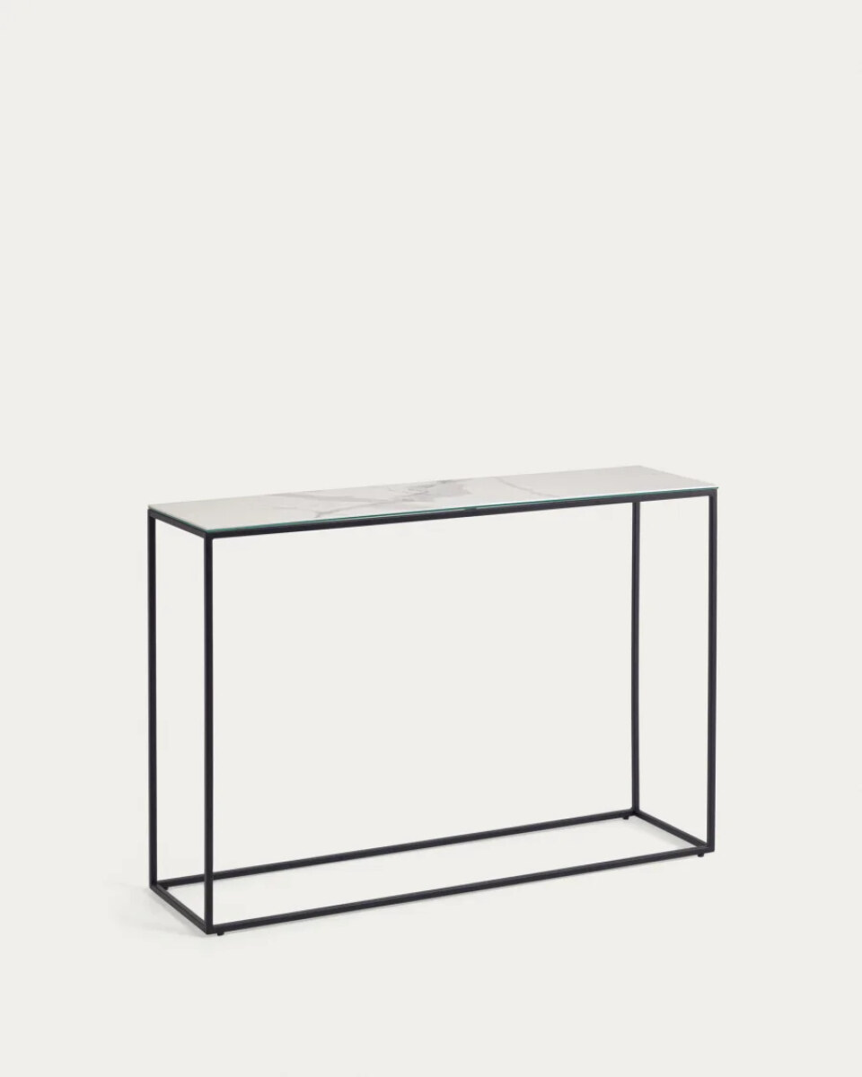 Rewena console table with Kalos Blanco porcelain top and steel structure. 110 x 75 cm