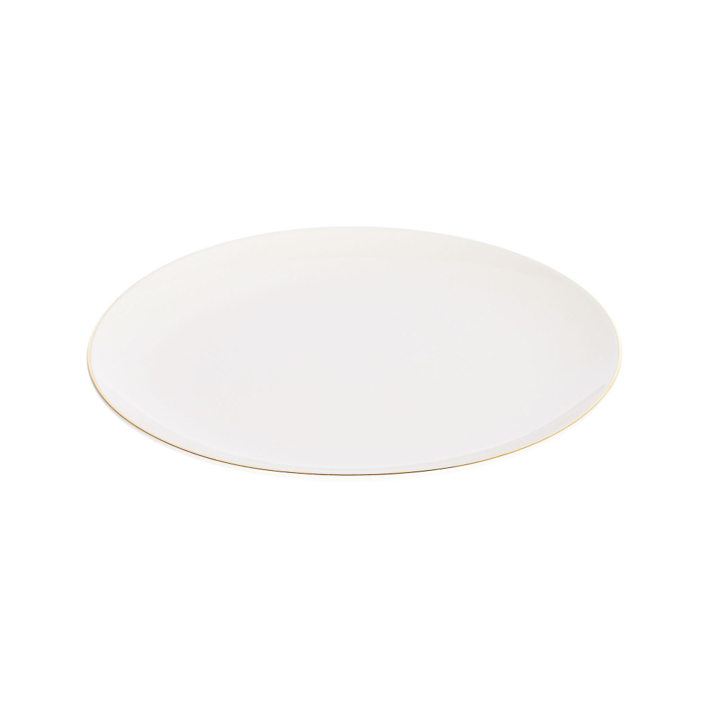 Taisia porcelain dinner plate in white