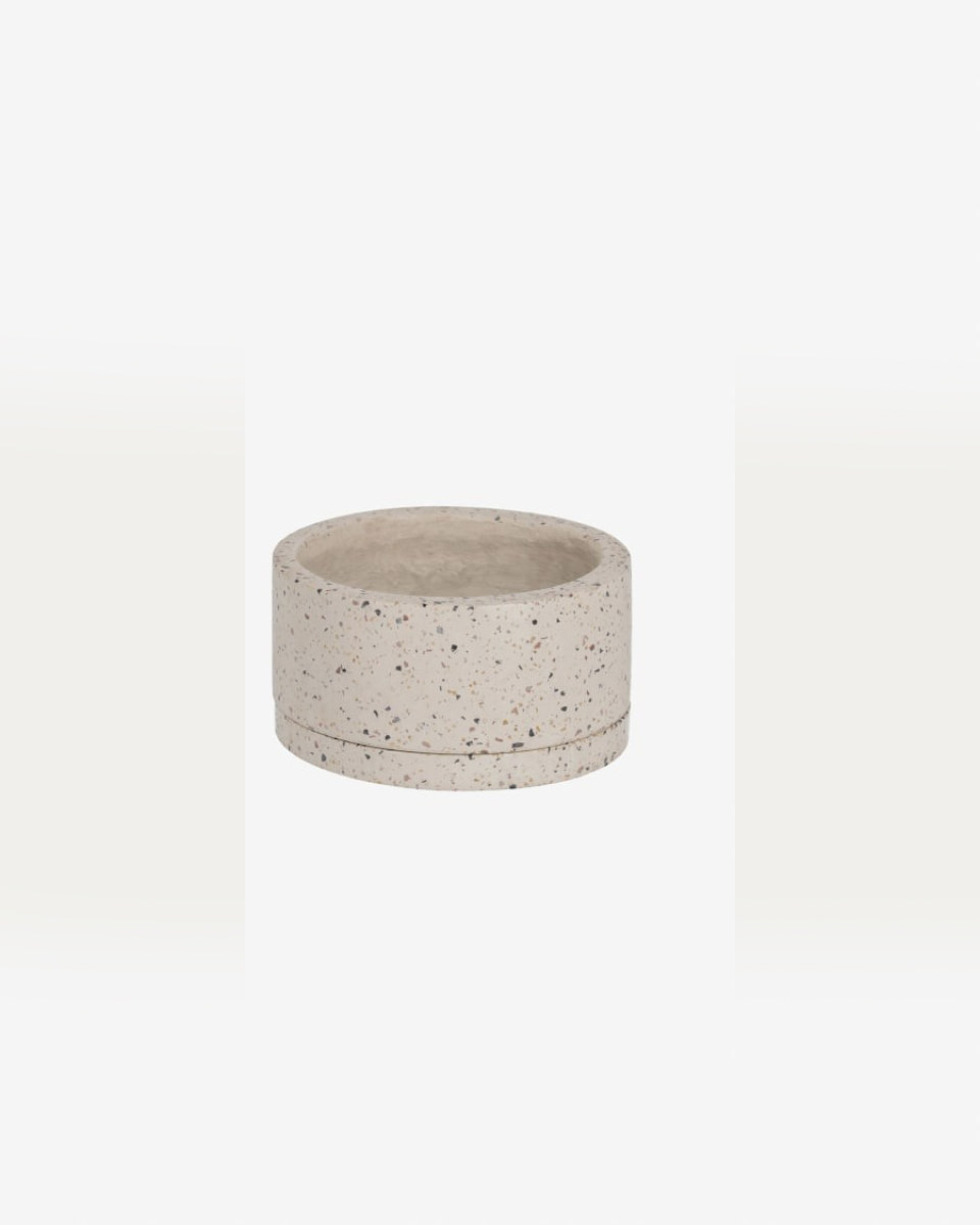 Lelis planters with white terrazzo dish- 30 cm