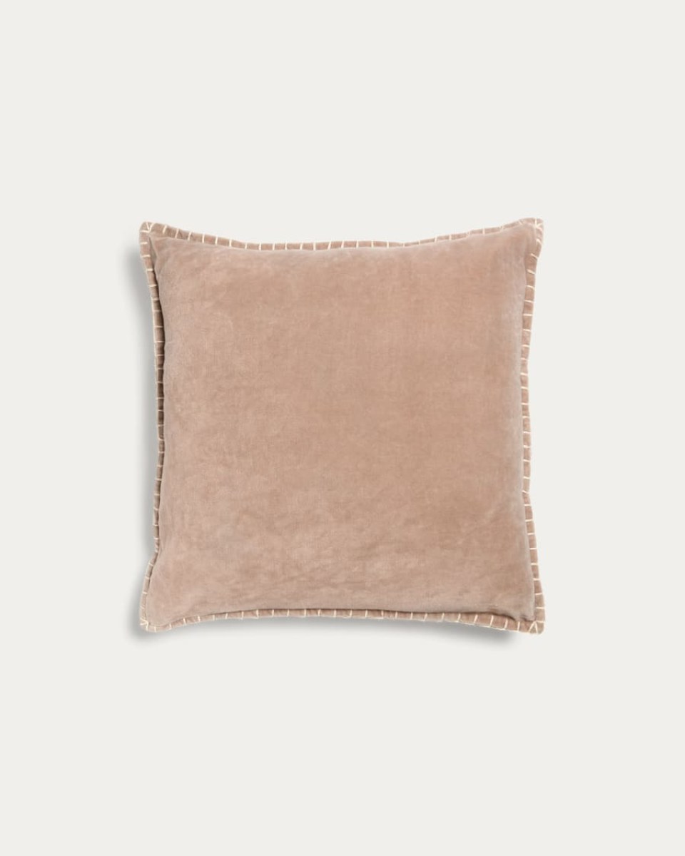 Angelica 100% velvet cotton cushion cover in pink- 45 x 45 cm