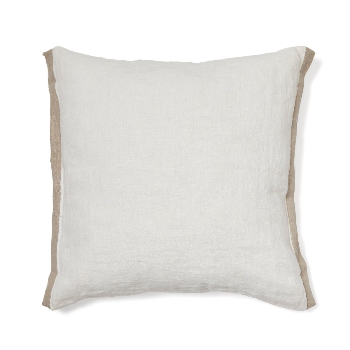 Suerta white and beige cushion cover. 100% linen. 50 x 50 cm