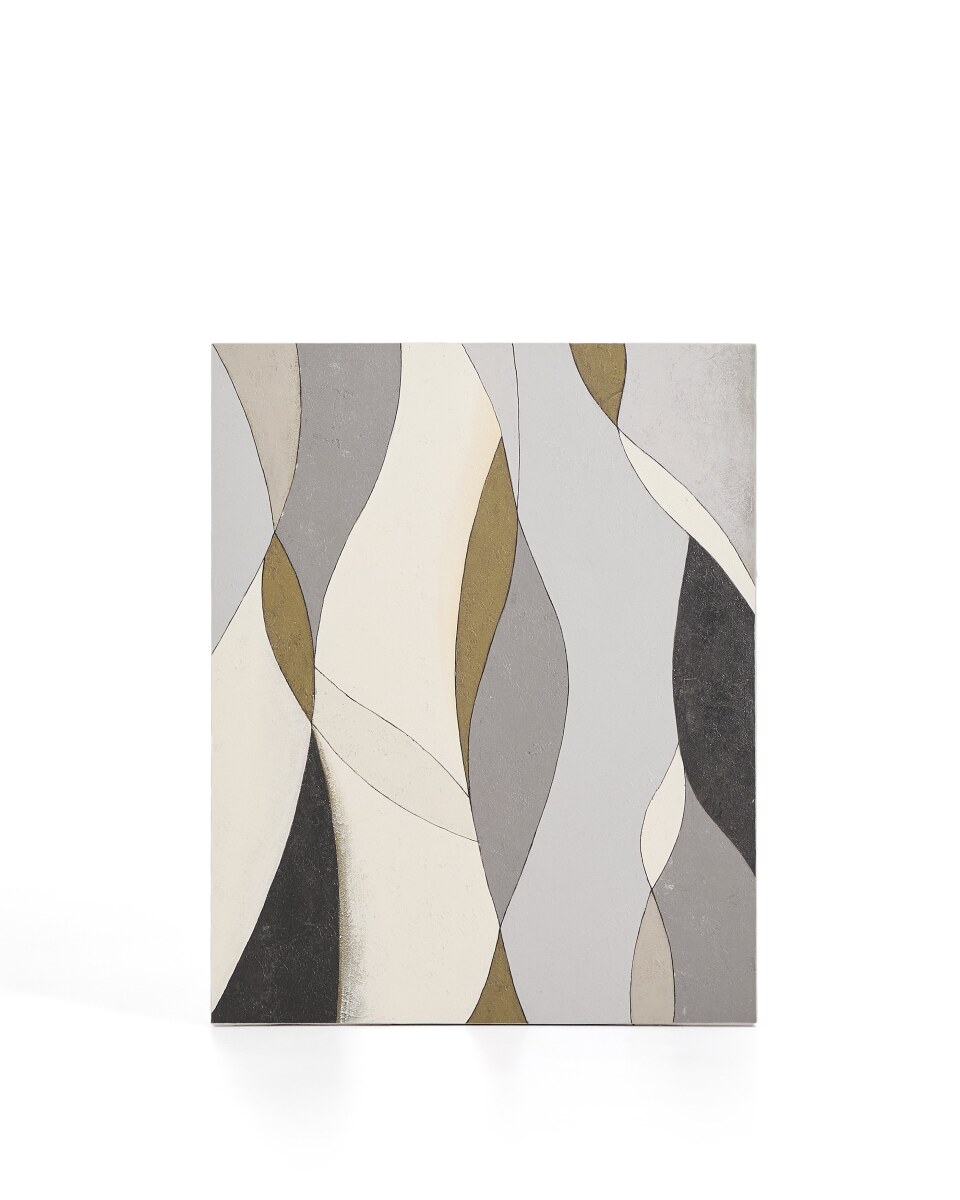 Marvilo Abstract Canvas Grey and Mustard 80 x 100Ã cm