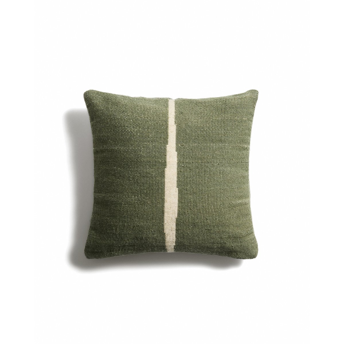 Daila green 100% PET jacquard cushion cover with Ikat graphic 50 x 50cm