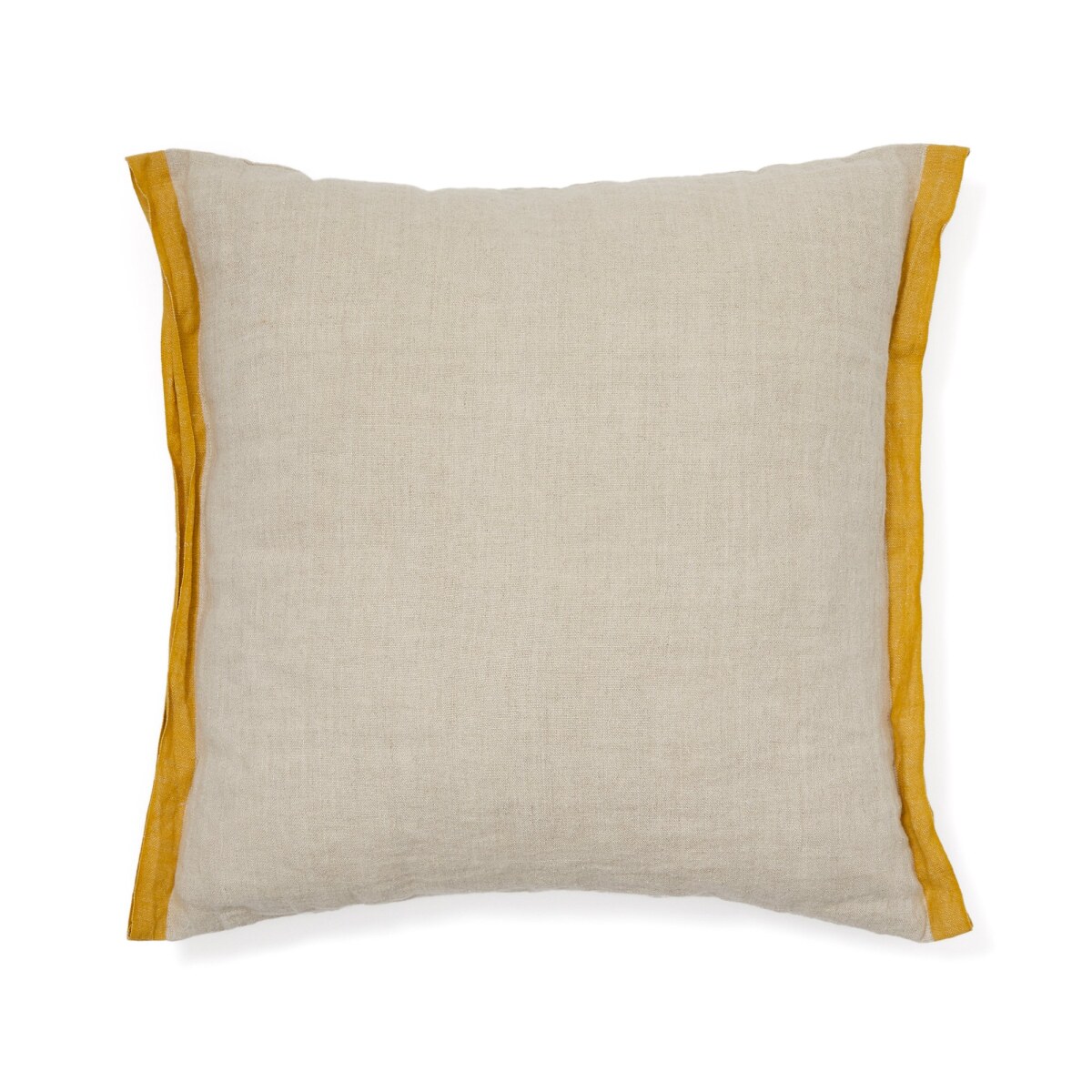 Suerta beige and mustard cushion cover. 100% linen. 50 x 50 cm