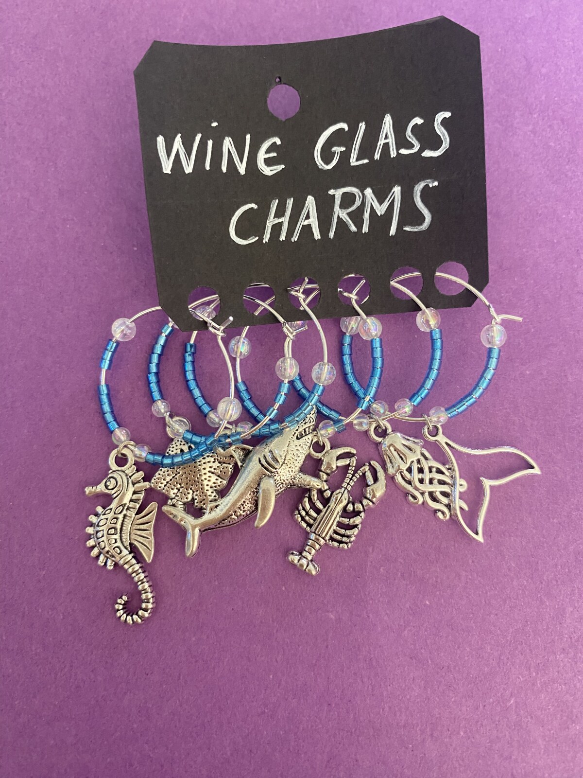 Set of 6 wine charms