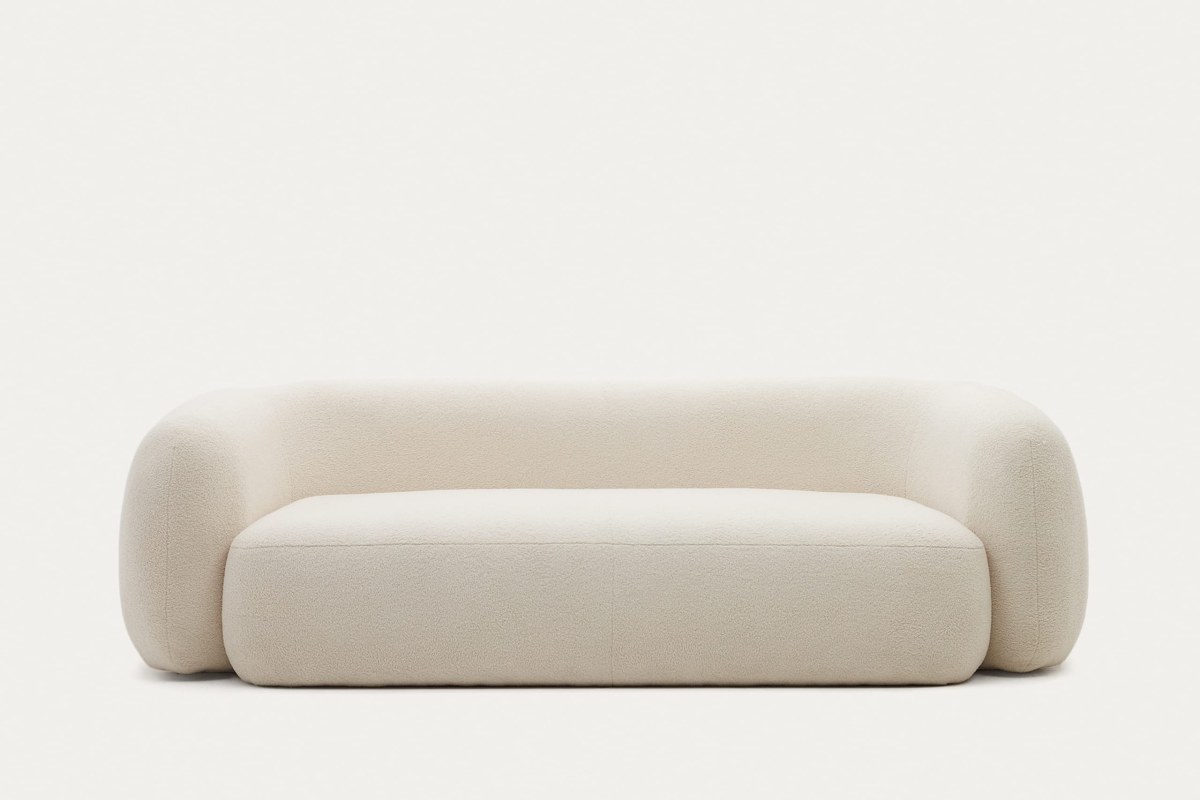 Martina ecru boucle 3-seater sofa 246cm FSC Mix Credit