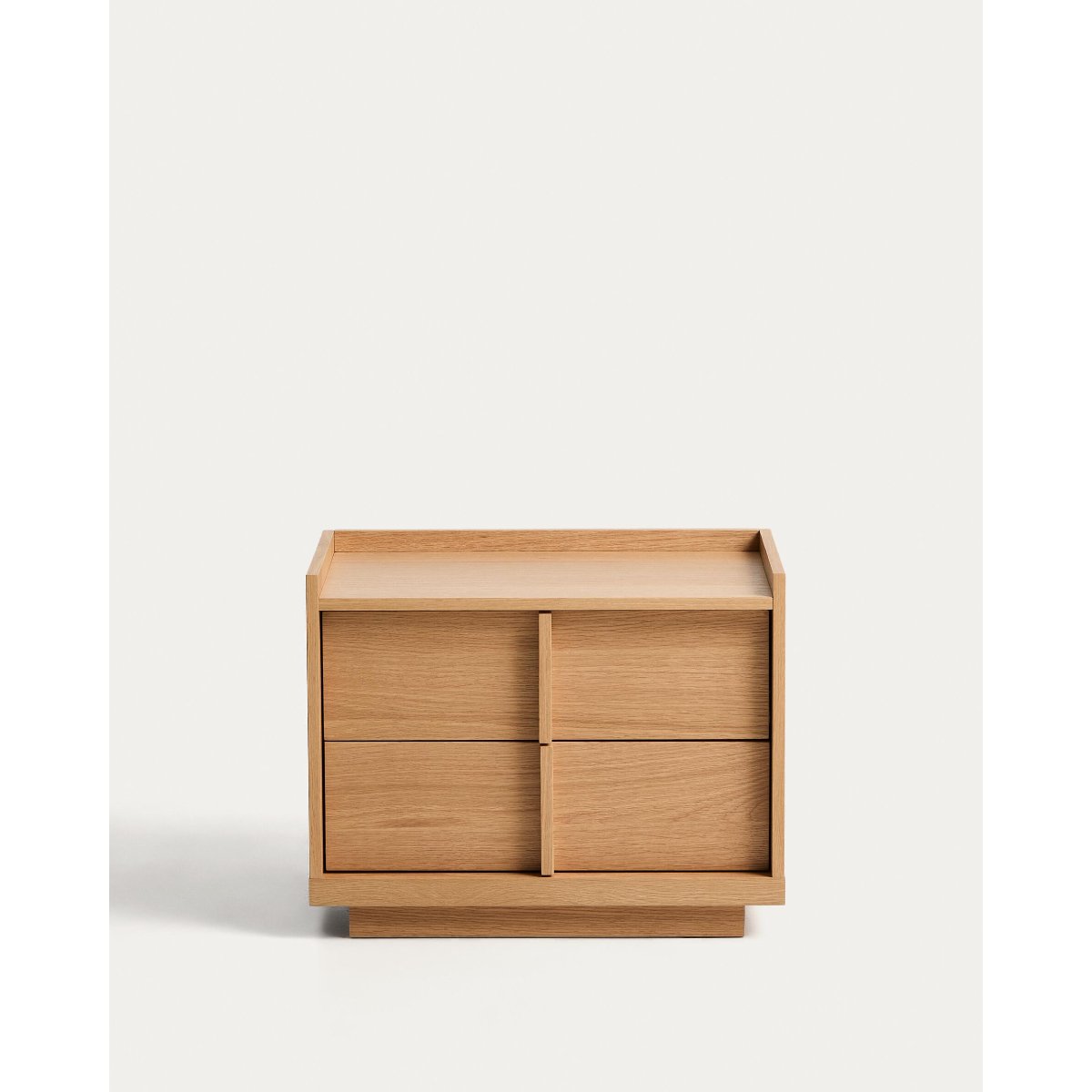 Onix bedside table 2 drawers oak veneer in a natural tone finish 60 x 47 cm FSC Mix Credit