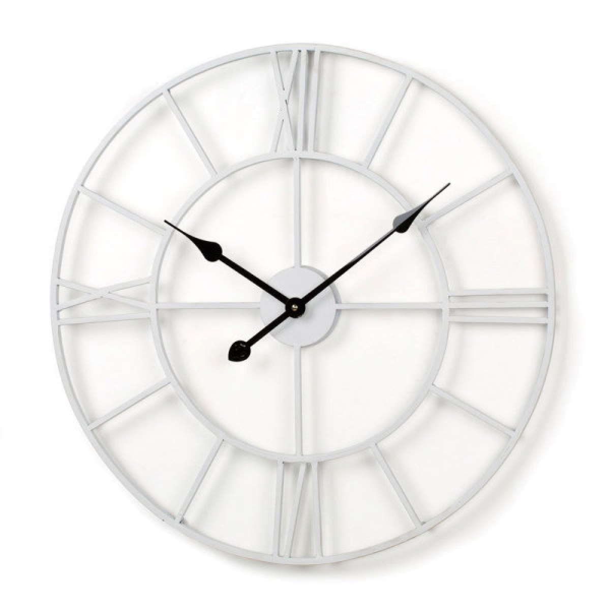 AUDRIN clock metal white