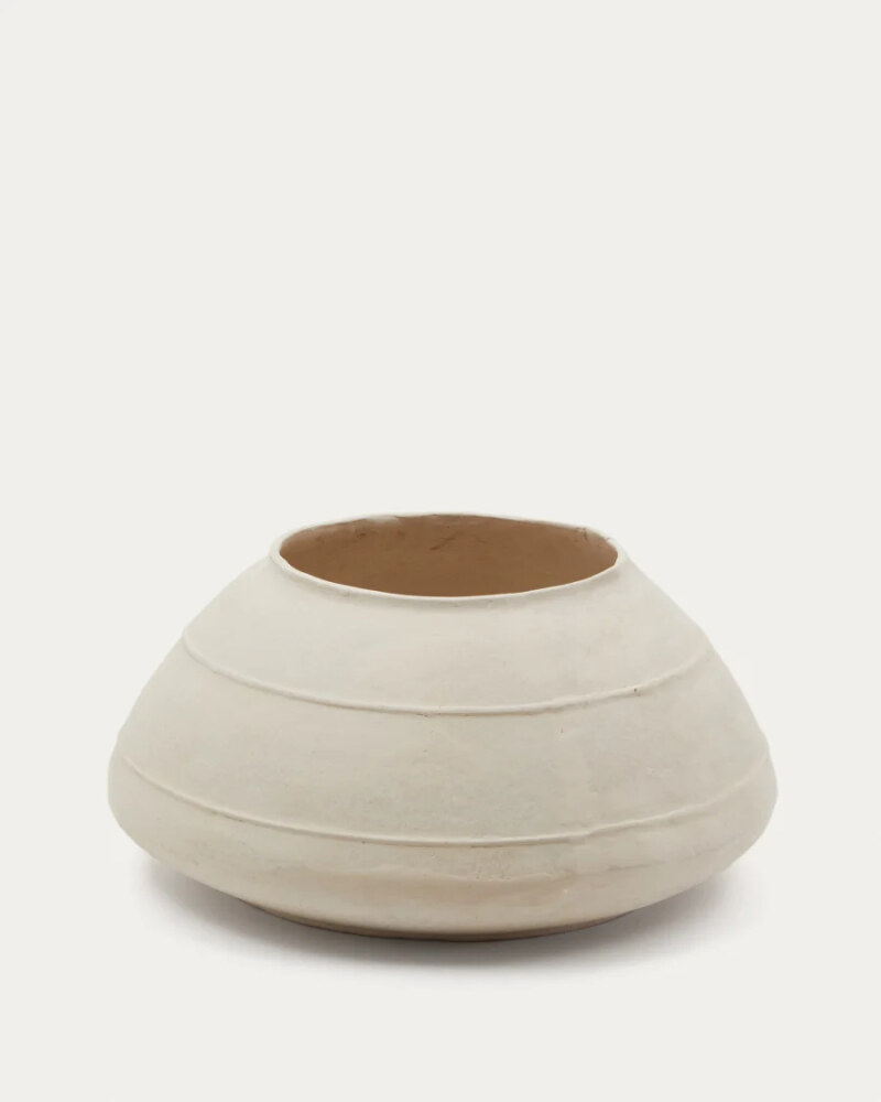 Sylan papier mché vase in white 60 cm