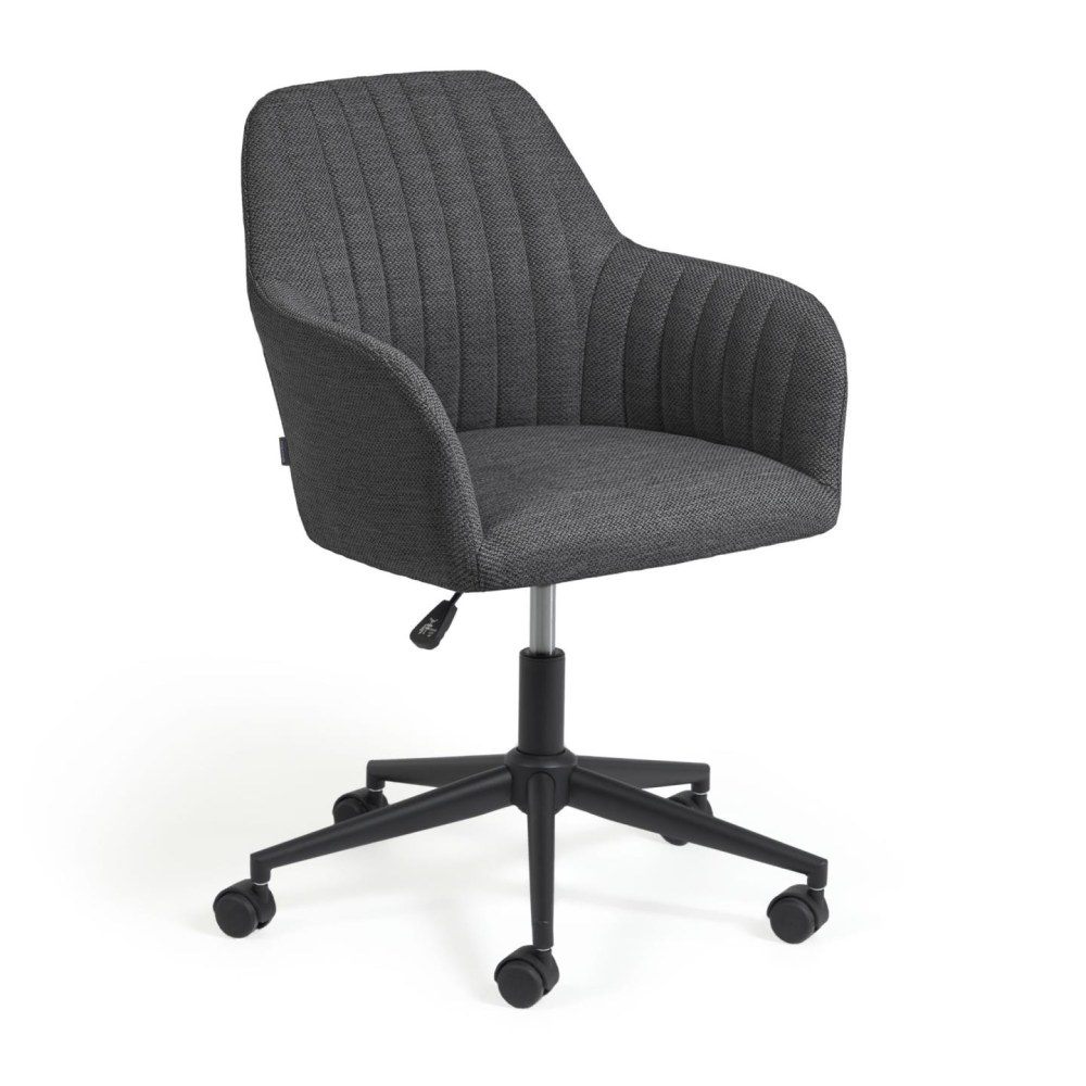 Madina dark grey office chair and legs made of steel in matt black
