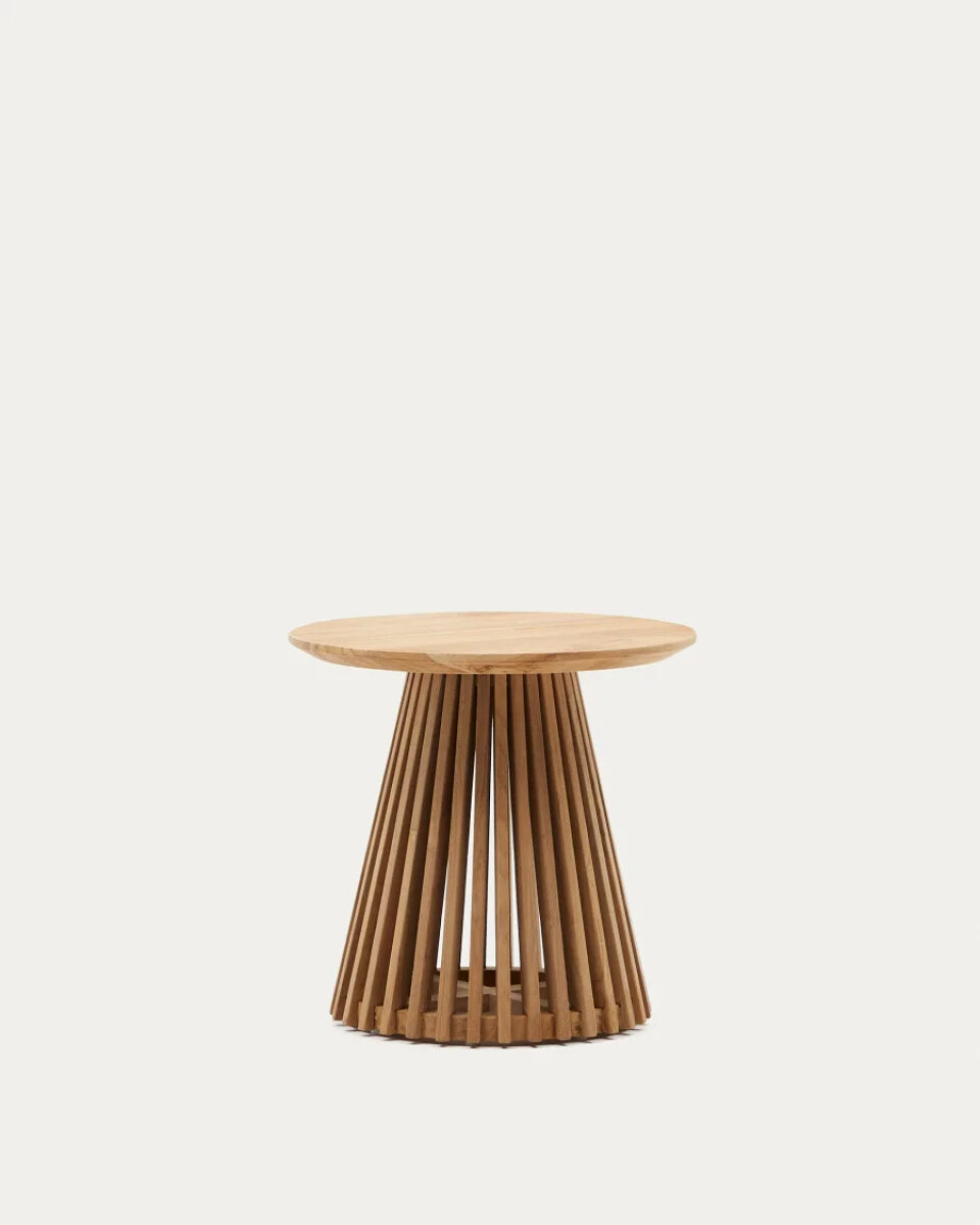 Jeanette round solid teak wood side table.  50 cm