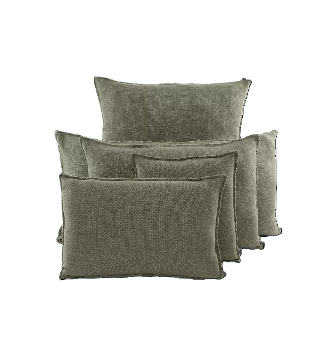 CALIFORNIA CUSHION KAKI LINEN VISCOSE 18X18 INCHES 45X45 CM